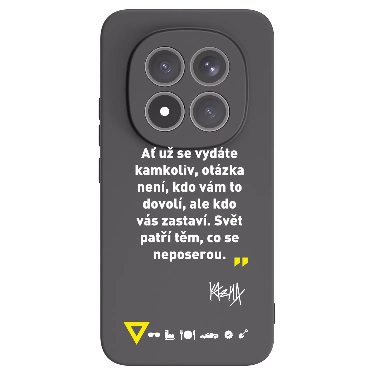 Silikónový čierny obal pre Xiaomi Redmi Note 15 Pro+ - Kazma - SVĚT PATŘÍ TĚM, CO SE NEPOSEROU