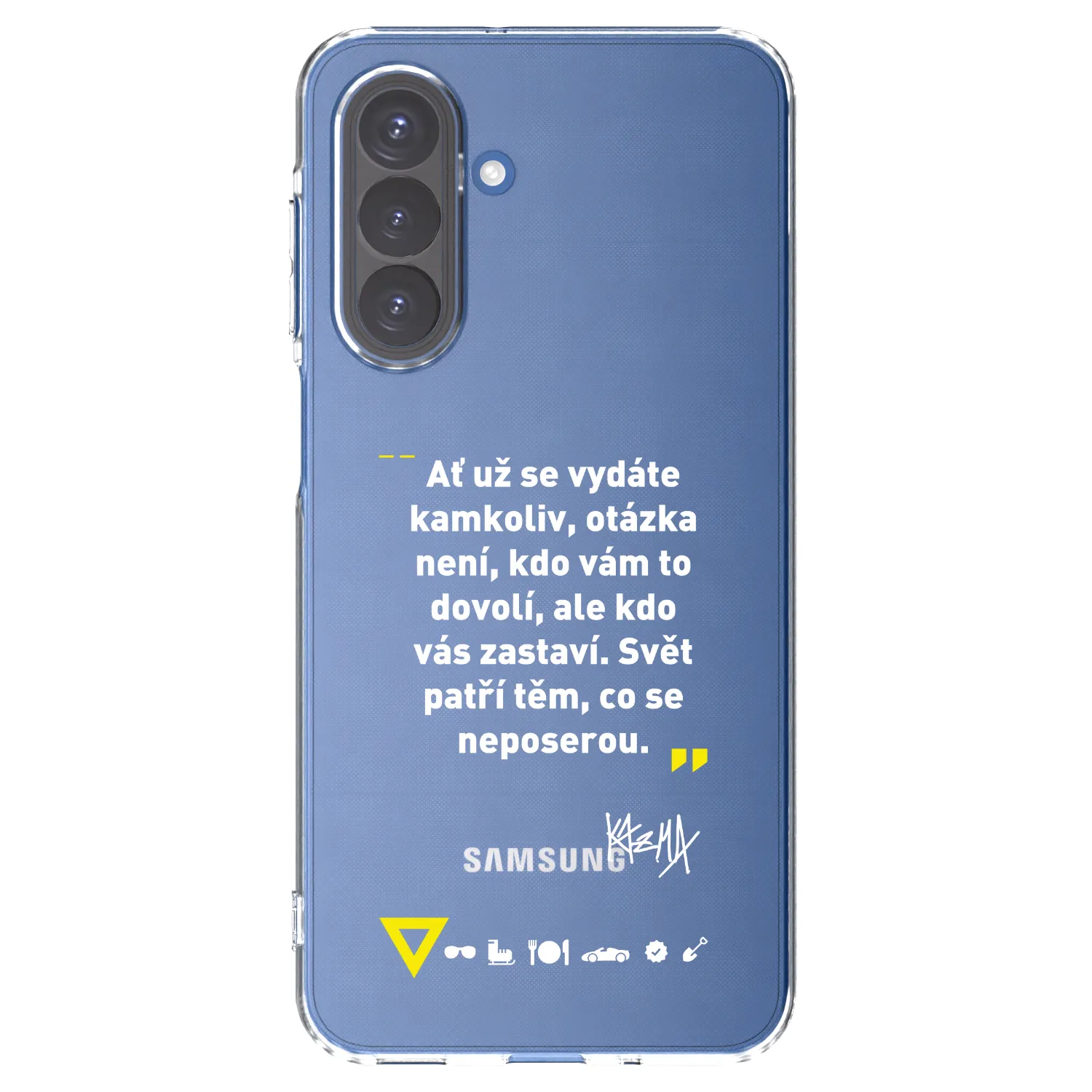 Picasee silikónový prehľadný obal pre Samsung Galaxy A17 5G - Kazma - SVĚT PATŘÍ TĚM, CO SE NEPOSEROU