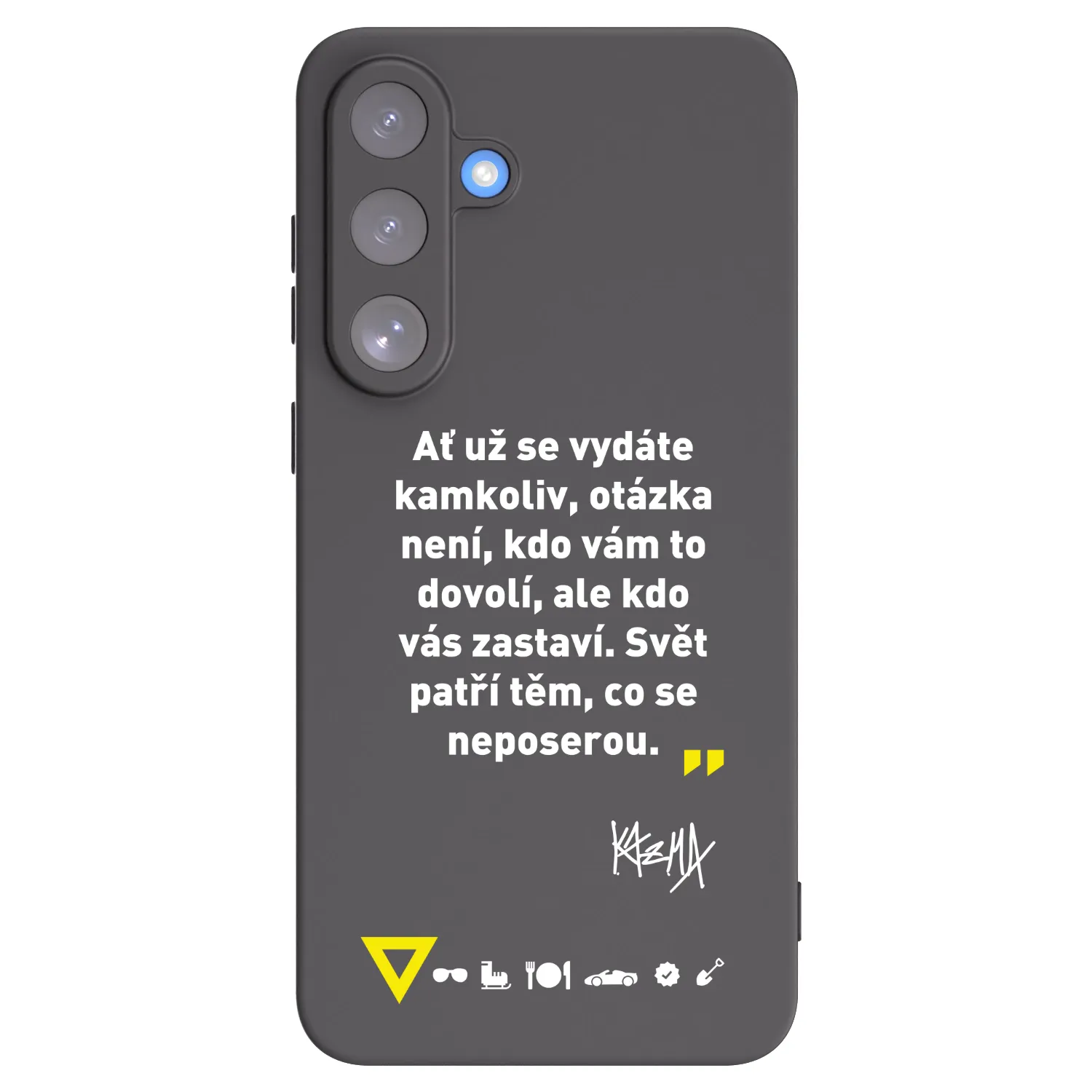 Picasee silikónový čierny obal pre Samsung Galaxy S25 FE 5G - Kazma - SVĚT PATŘÍ TĚM, CO SE NEPOSEROU
