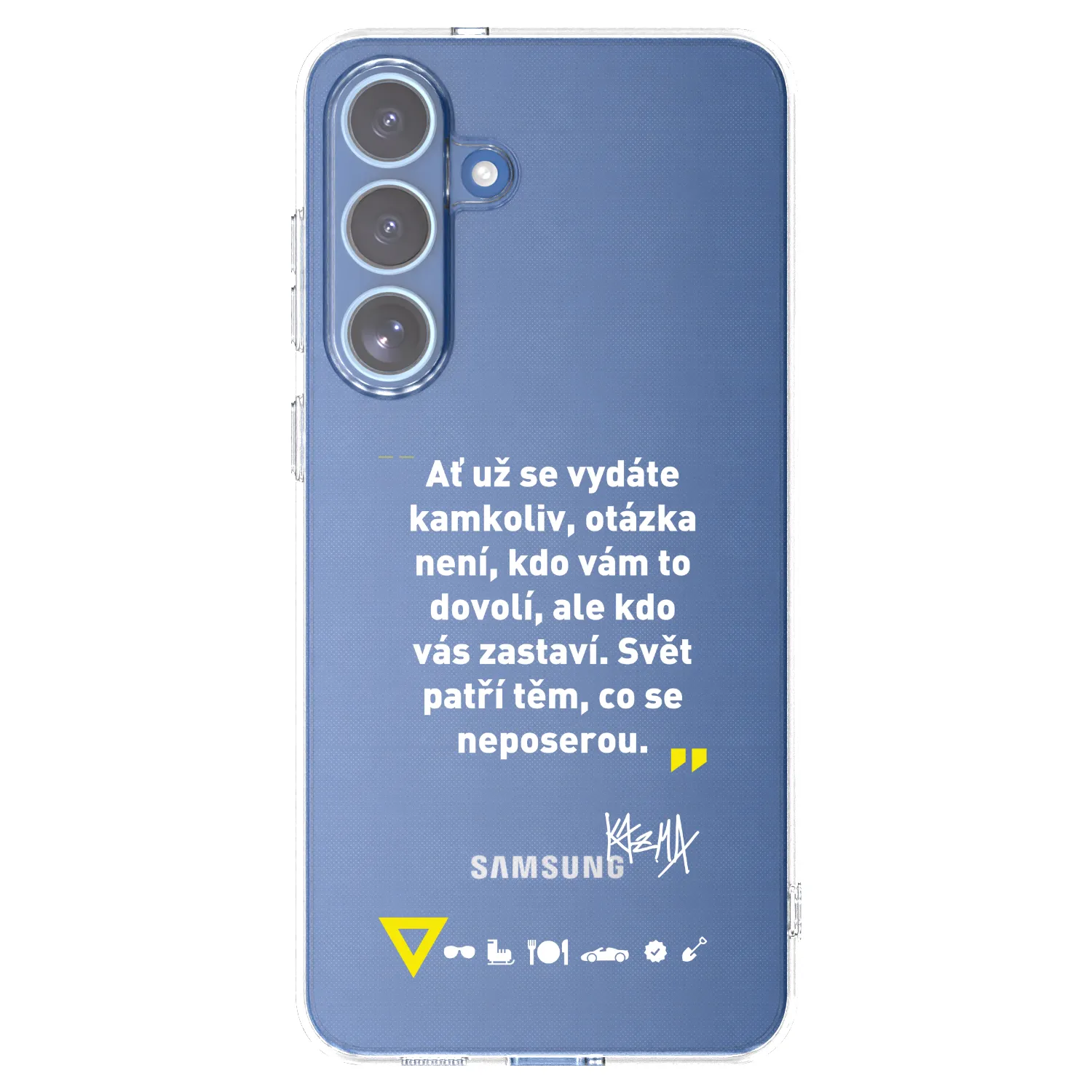 Picasee silikónový prehľadný obal pre Samsung Galaxy S25 FE 5G - Kazma - SVĚT PATŘÍ TĚM, CO SE NEPOSEROU