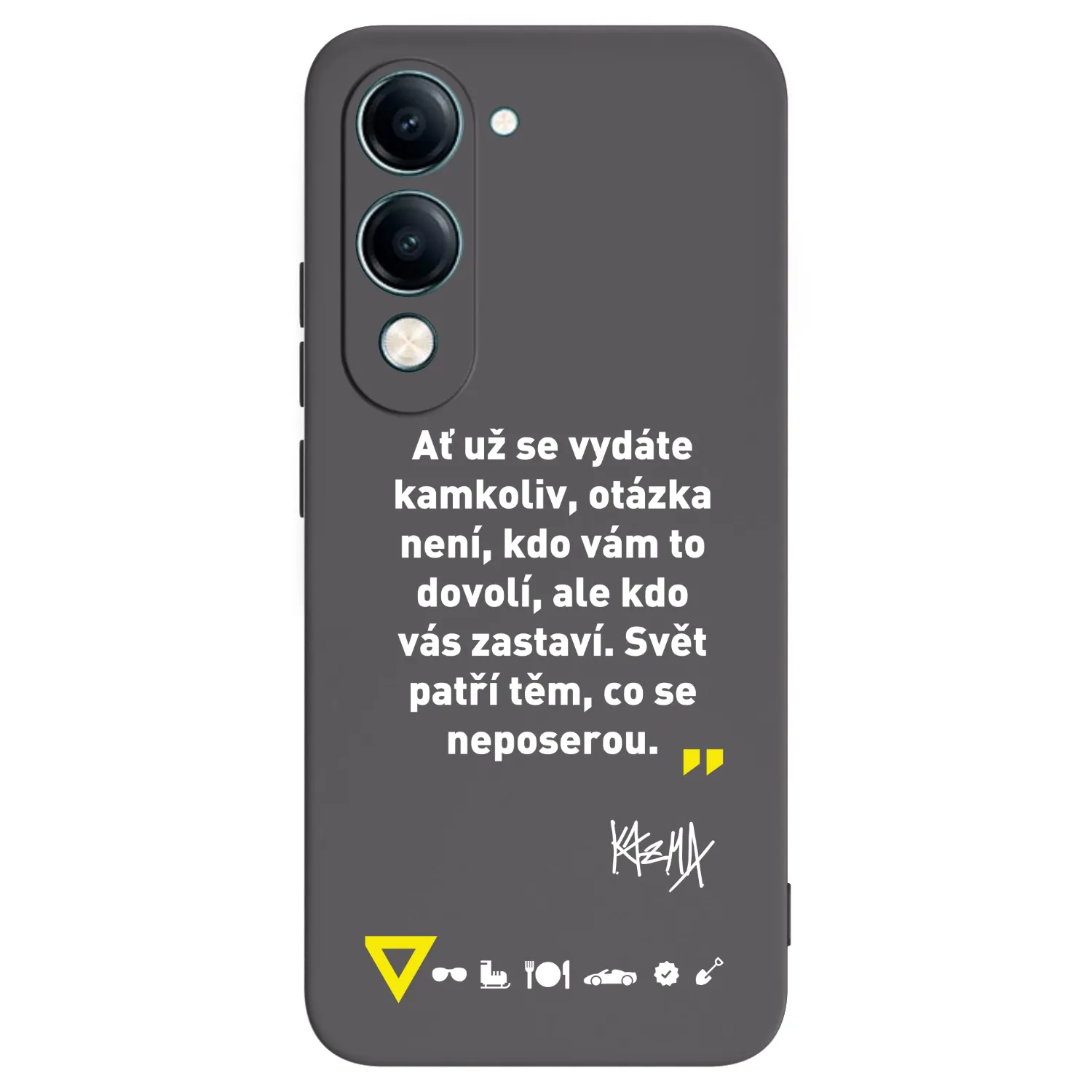 Picasee silikónový čierny obal pre Vivo Y29s 5G - Kazma - SVĚT PATŘÍ TĚM, CO SE NEPOSEROU