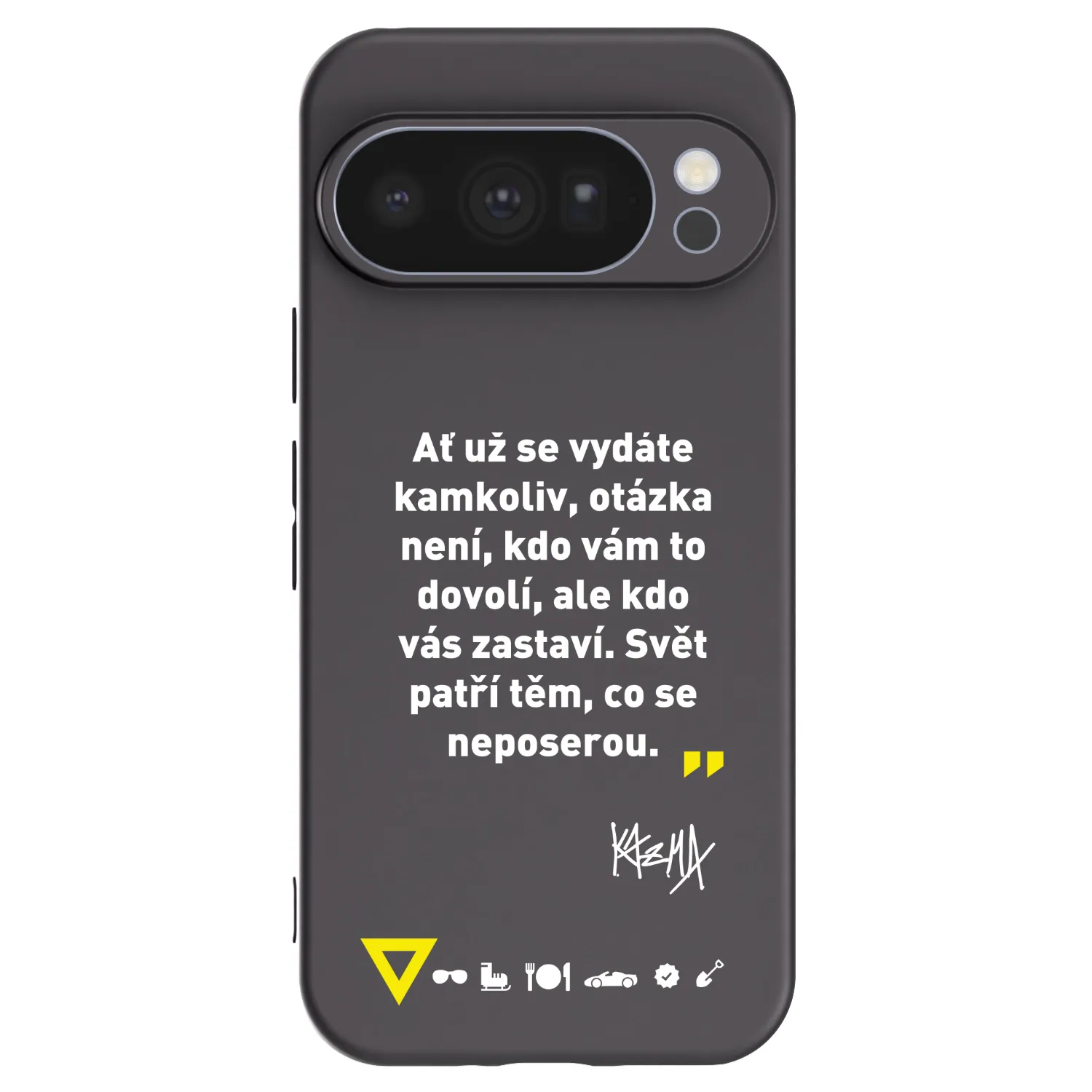 Picasee silikónový čierny obal pre Google Pixel 10 Pro - Kazma - SVĚT PATŘÍ TĚM, CO SE NEPOSEROU