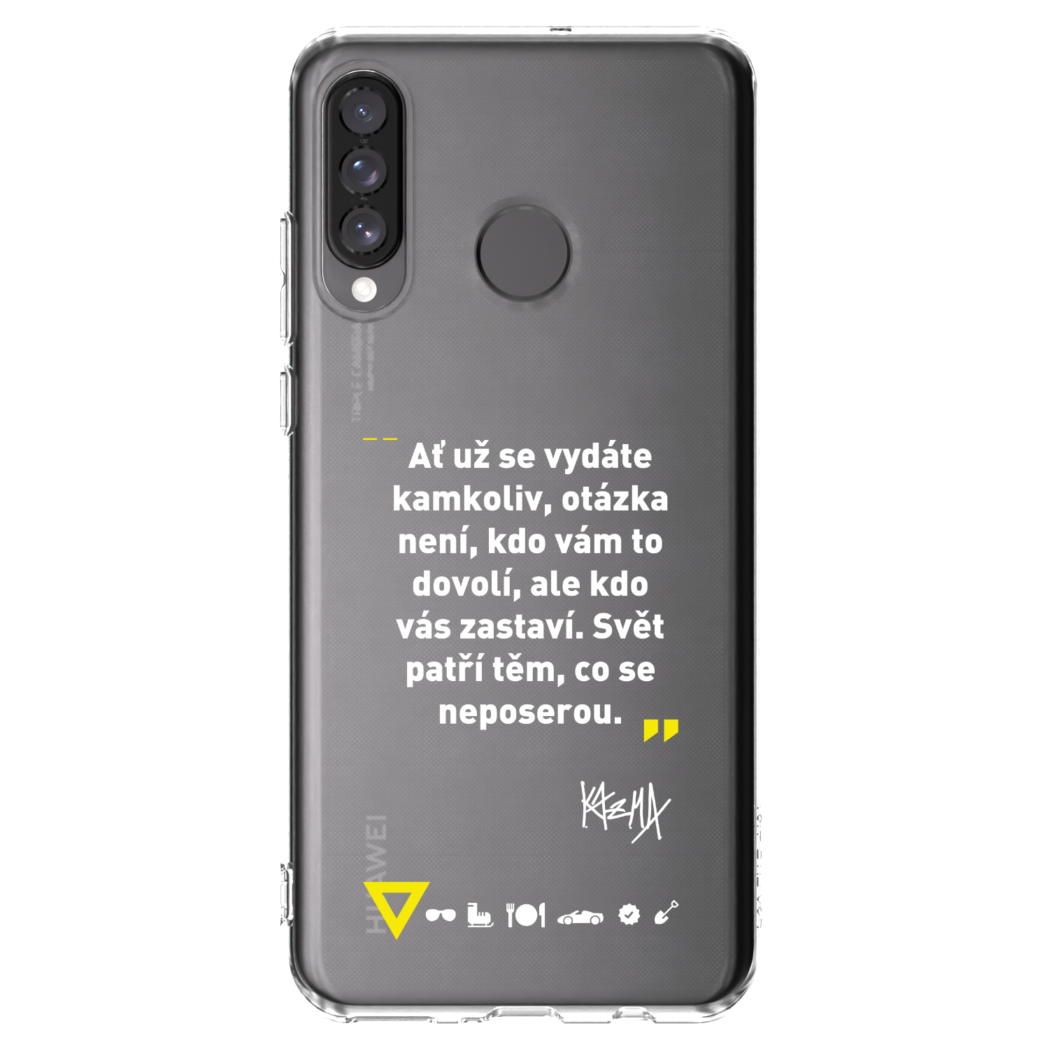 Picasee silikónový prehľadný obal pre Huawei P30 Lite - Kazma - SVĚT PATŘÍ TĚM, CO SE NEPOSEROU