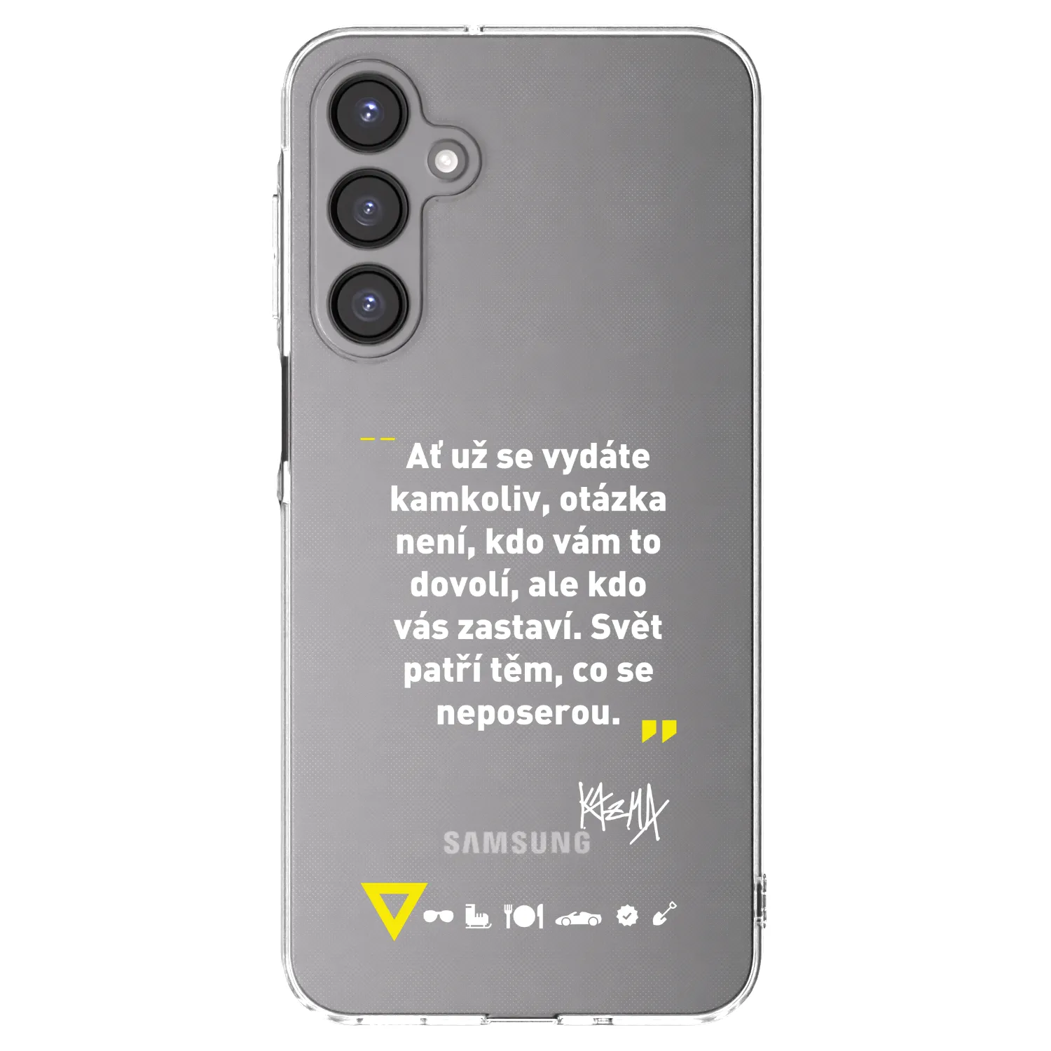 Picasee silikónový prehľadný obal pre Samsung Galaxy A16 4G - Kazma - SVĚT PATŘÍ TĚM, CO SE NEPOSEROU