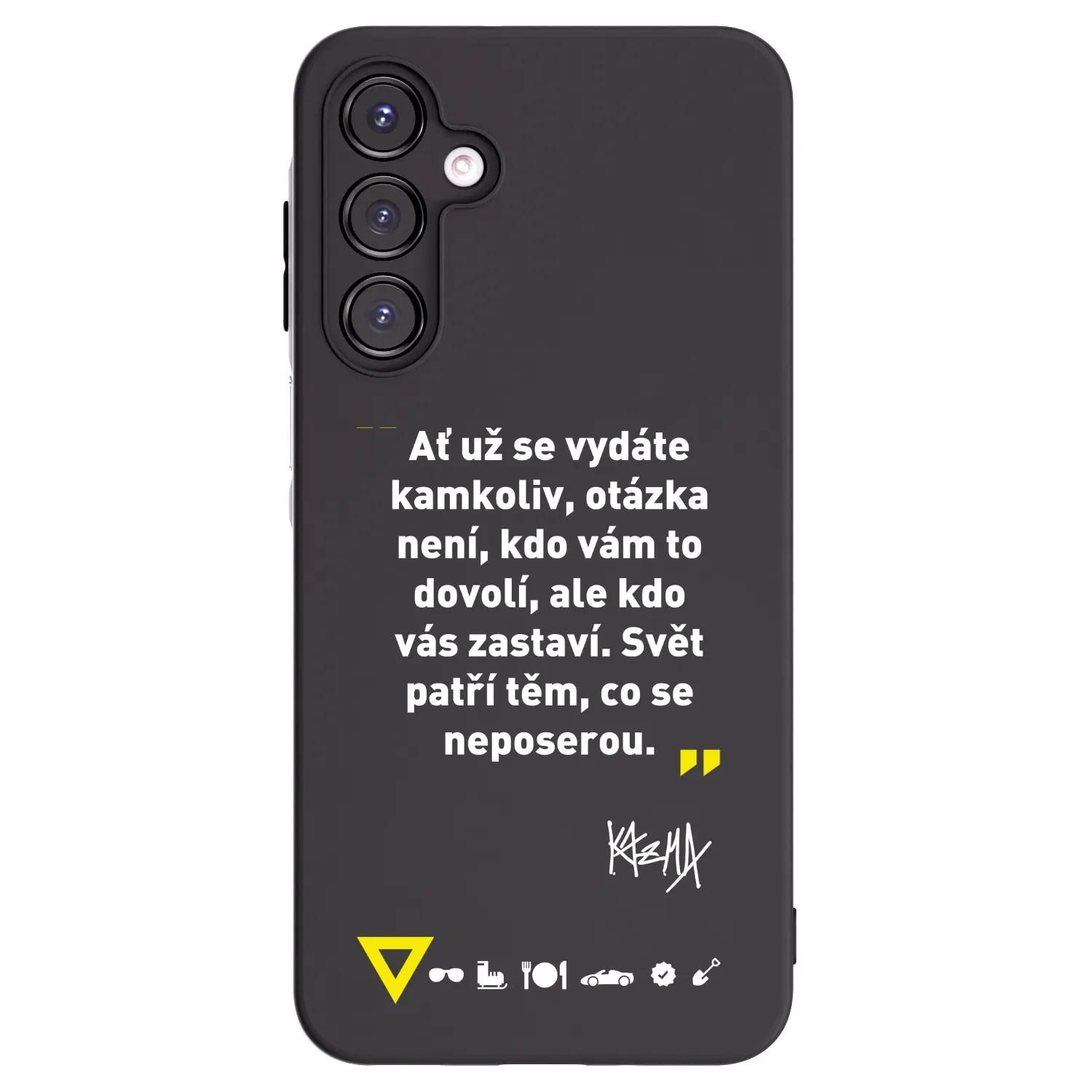 Picasee silikónový čierny obal pre Samsung Galaxy A16 4G - Kazma - SVĚT PATŘÍ TĚM, CO SE NEPOSEROU
