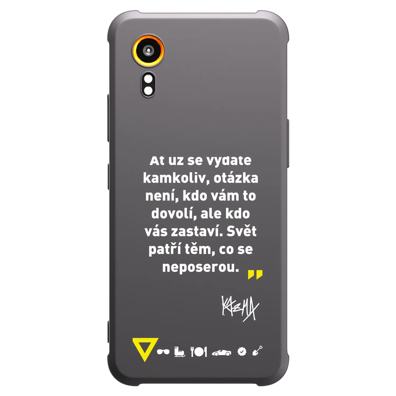 Picasee silikónový čierny obal pre Samsung Galaxy Xcover 7 - Kazma - SVĚT PATŘÍ TĚM, CO SE NEPOSEROU
