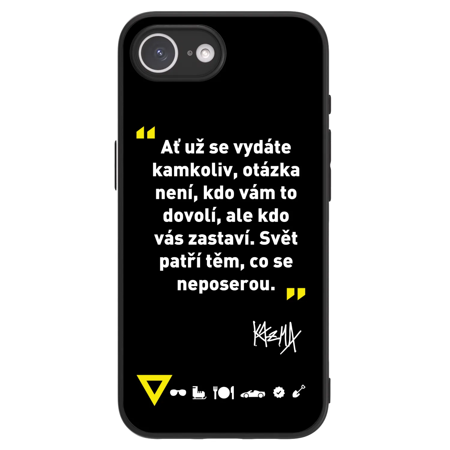 Picasee ULTIMATE CASE pro Apple iPhone 17e - Kazma - SVĚT PATŘÍ TĚM, CO SE NEPOSEROU