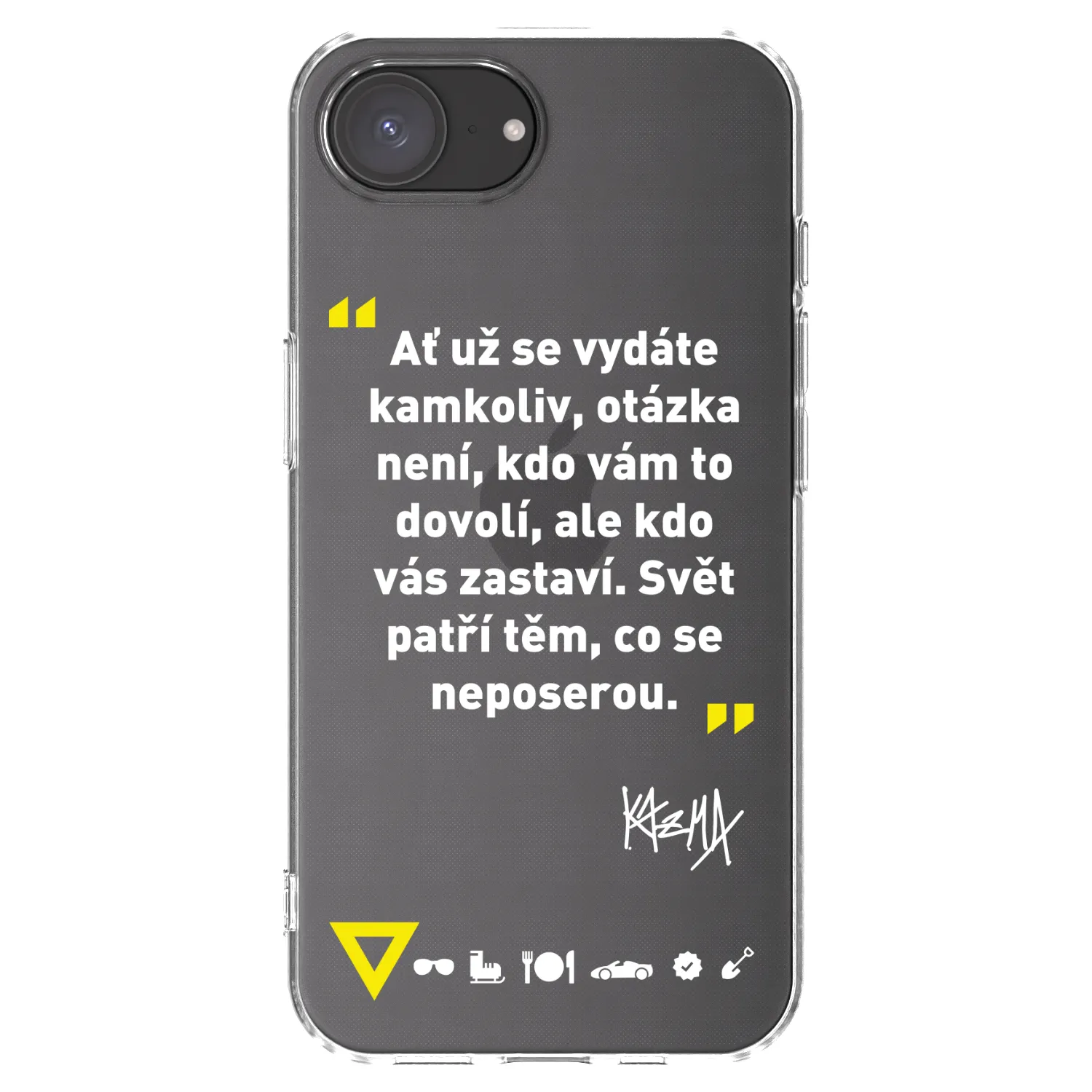 Picasee silikónový prehľadný obal pre Apple iPhone 17e - Kazma - SVĚT PATŘÍ TĚM, CO SE NEPOSEROU