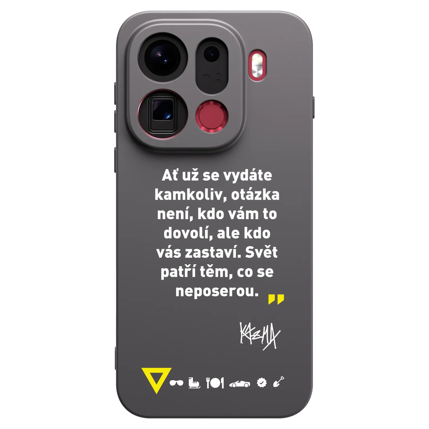 Picasee silikónový čierny obal pre OPPO Find X9 Pro - Kazma - SVĚT PATŘÍ TĚM, CO SE NEPOSEROU