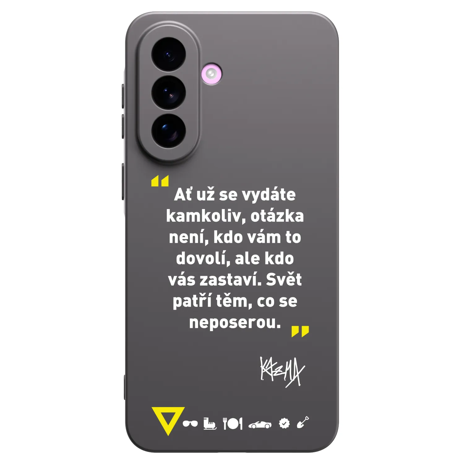 Picasee silikónový čierny obal pre Samsung Galaxy A57 5G - Kazma - SVĚT PATŘÍ TĚM, CO SE NEPOSEROU