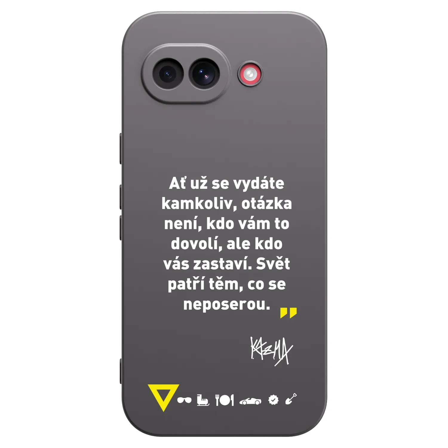 Picasee silikónový čierny obal pre Google Pixel 10a - Kazma - SVĚT PATŘÍ TĚM, CO SE NEPOSEROU