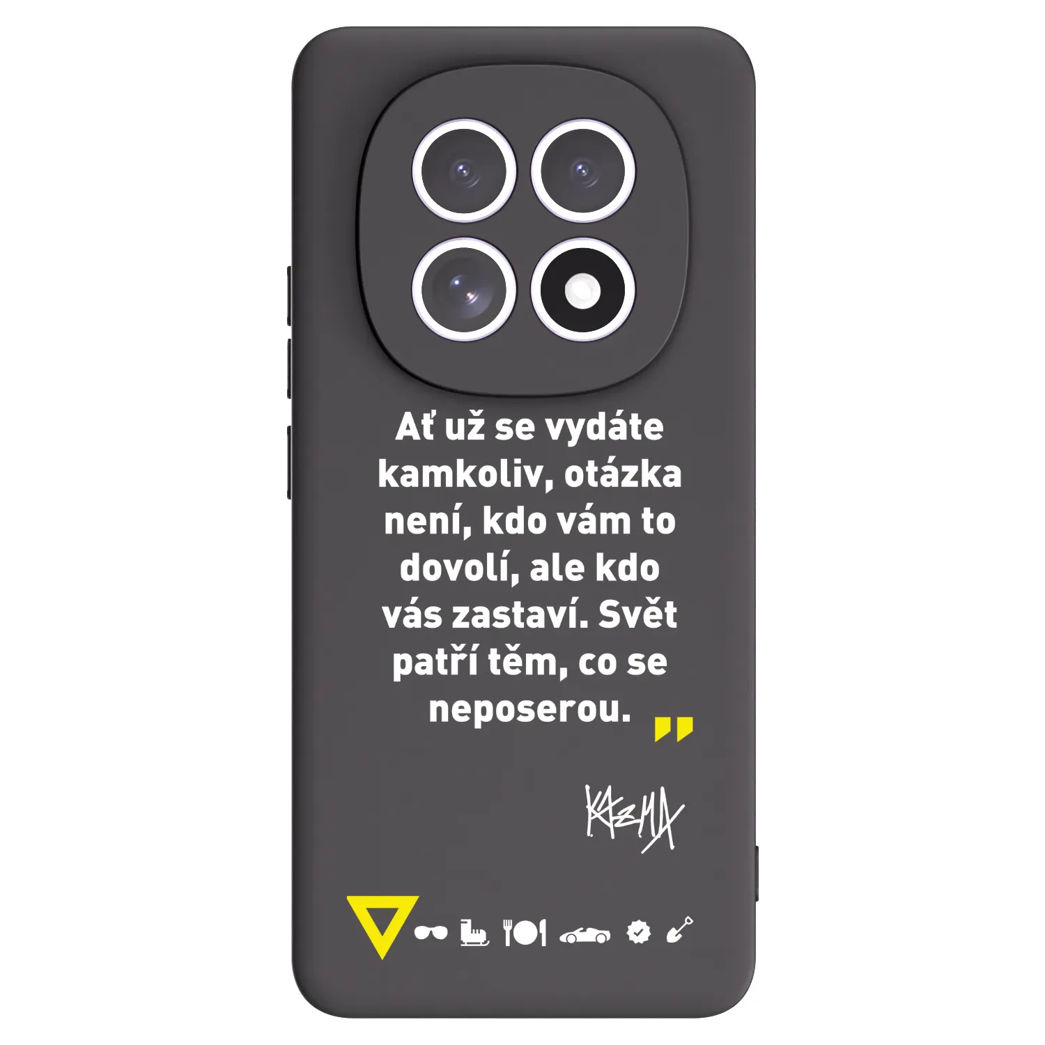 Picasee silikónový čierny obal pre Xiaomi Redmi Note 15 5G - Kazma - SVĚT PATŘÍ TĚM, CO SE NEPOSEROU