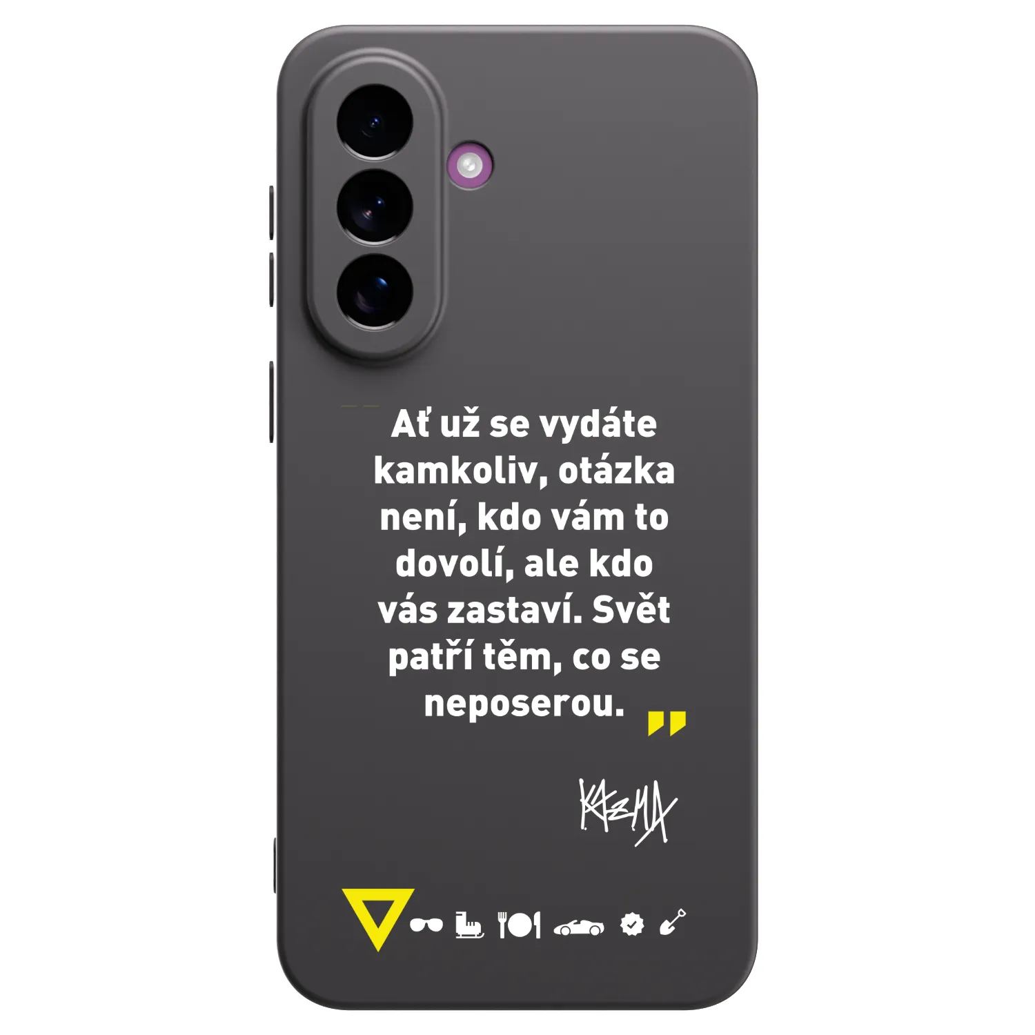 Picasee silikónový čierny obal pre Samsung Galaxy A37 - Kazma - SVĚT PATŘÍ TĚM, CO SE NEPOSEROU