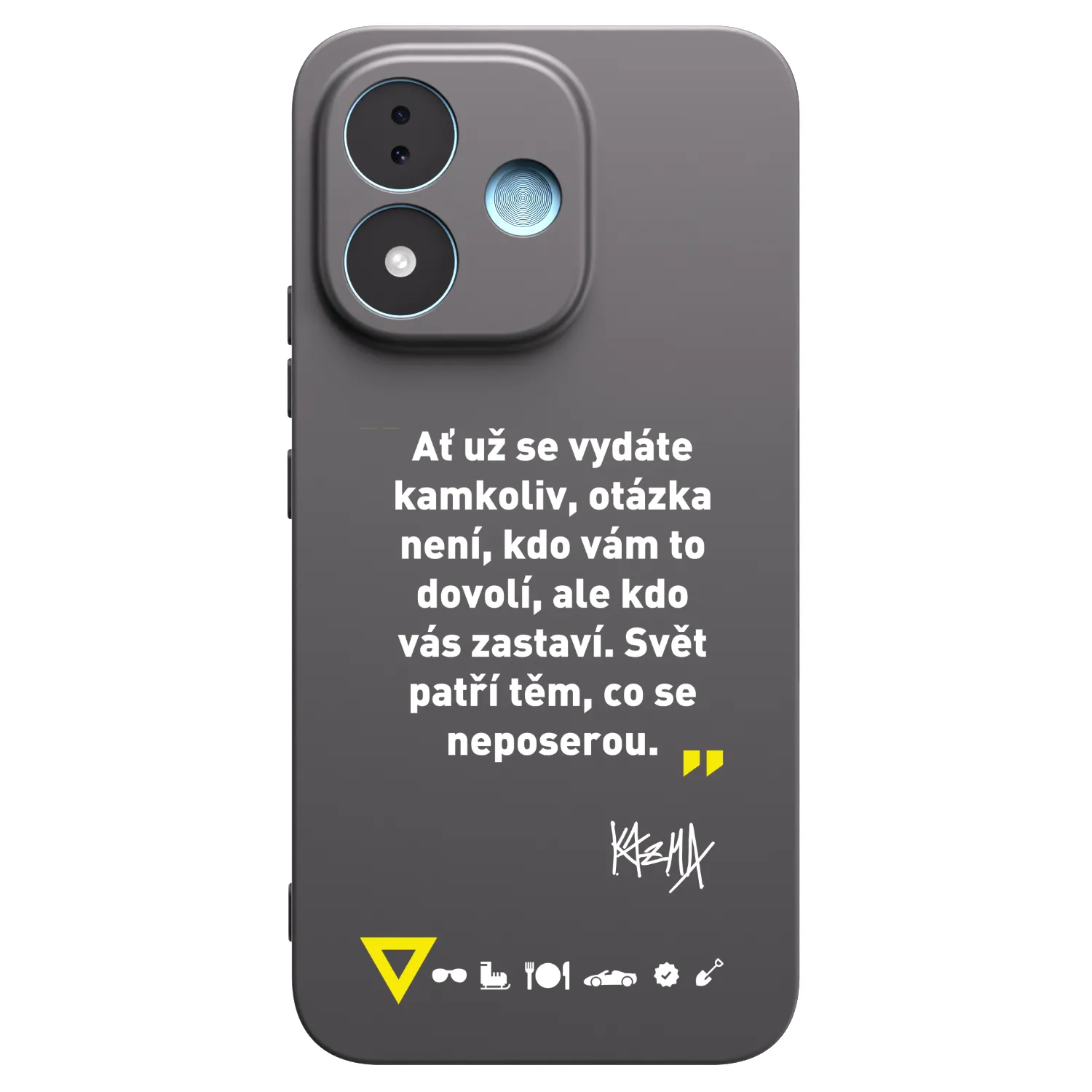 Picasee silikónový čierny obal pre Xiaomi Redmi Note 17 5G - Kazma - SVĚT PATŘÍ TĚM, CO SE NEPOSEROU