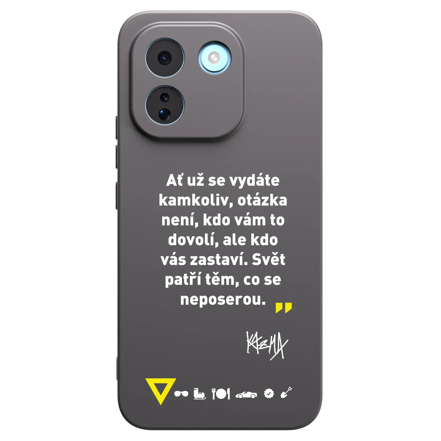 Picasee silikónový čierny obal pre Xiaomi Redmi Note 17 Pro MAX 5G - Kazma - SVĚT PATŘÍ TĚM, CO SE NEPOSEROU