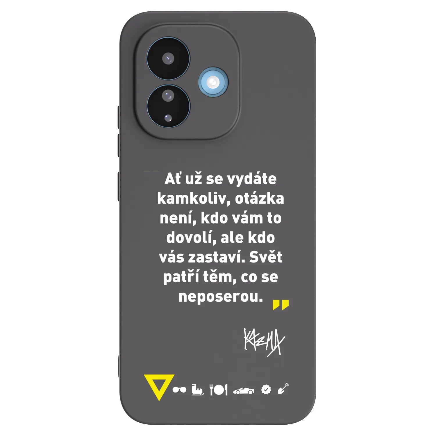 Picasee silikónový čierny obal pre Xiaomi Redmi Note 17 Pro 5G - Kazma - SVĚT PATŘÍ TĚM, CO SE NEPOSEROU