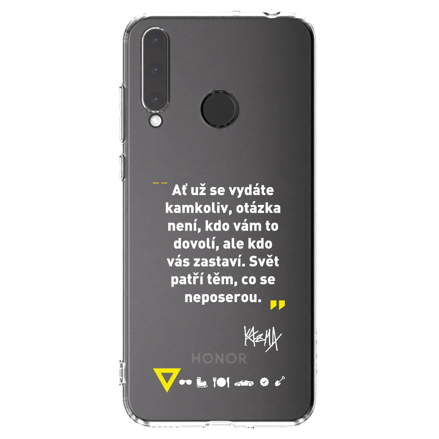 Picasee silikónový prehľadný obal pre Honor 20 Lite - Kazma - SVĚT PATŘÍ TĚM, CO SE NEPOSEROU