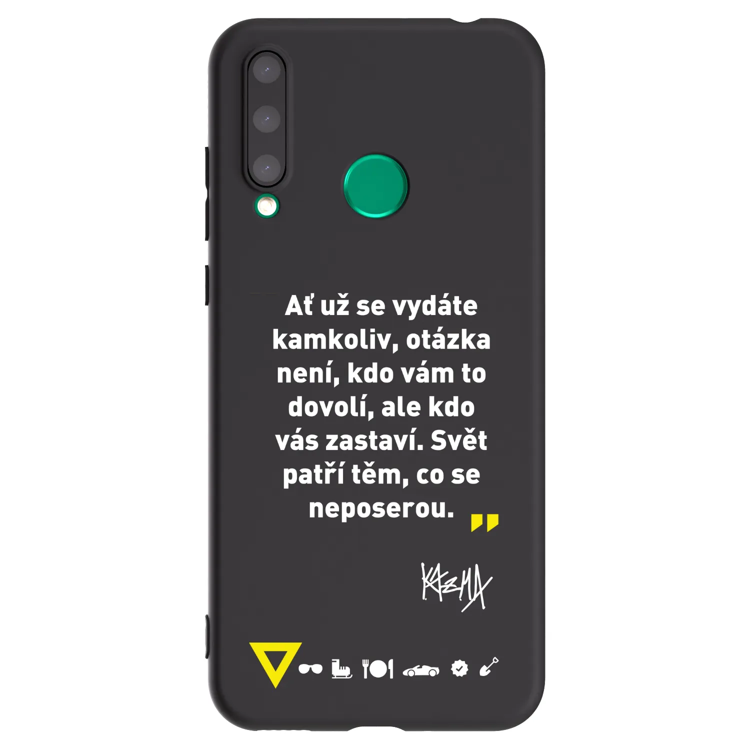 Picasee silikónový čierny obal pre Honor 20 Lite - Kazma - SVĚT PATŘÍ TĚM, CO SE NEPOSEROU