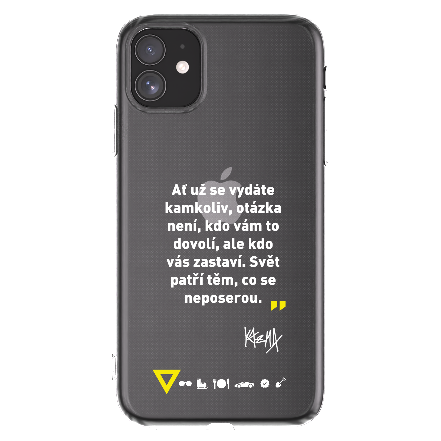 Picasee silikónový prehľadný obal pre Apple iPhone 11 - Kazma - SVĚT PATŘÍ TĚM, CO SE NEPOSEROU
