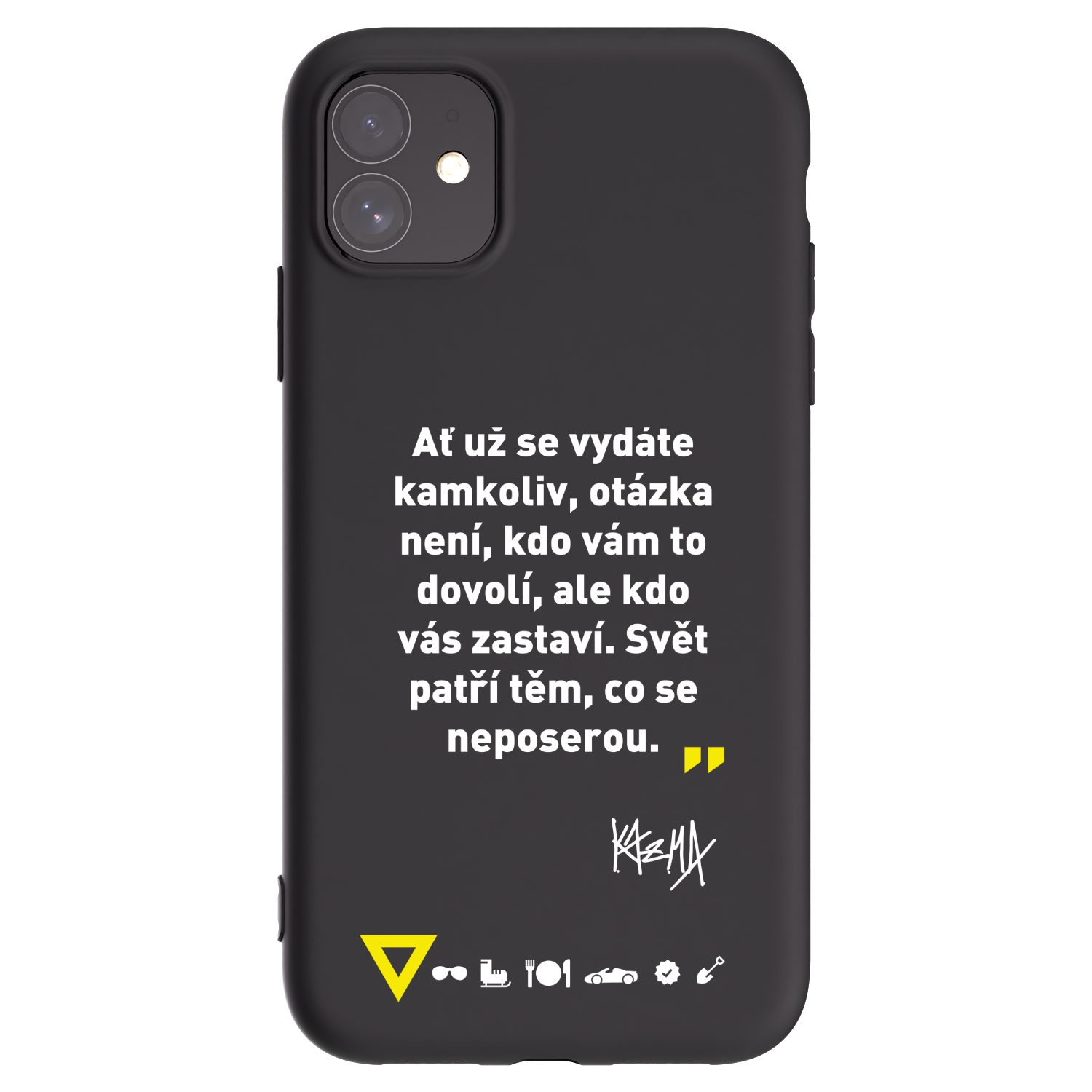 Picasee silikónový čierny obal pre Apple iPhone 11 - Kazma - SVĚT PATŘÍ TĚM, CO SE NEPOSEROU