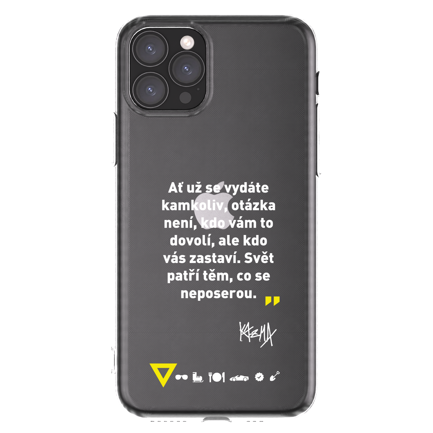 Picasee silikónový prehľadný obal pre Apple iPhone 11 Pro - Kazma - SVĚT PATŘÍ TĚM, CO SE NEPOSEROU