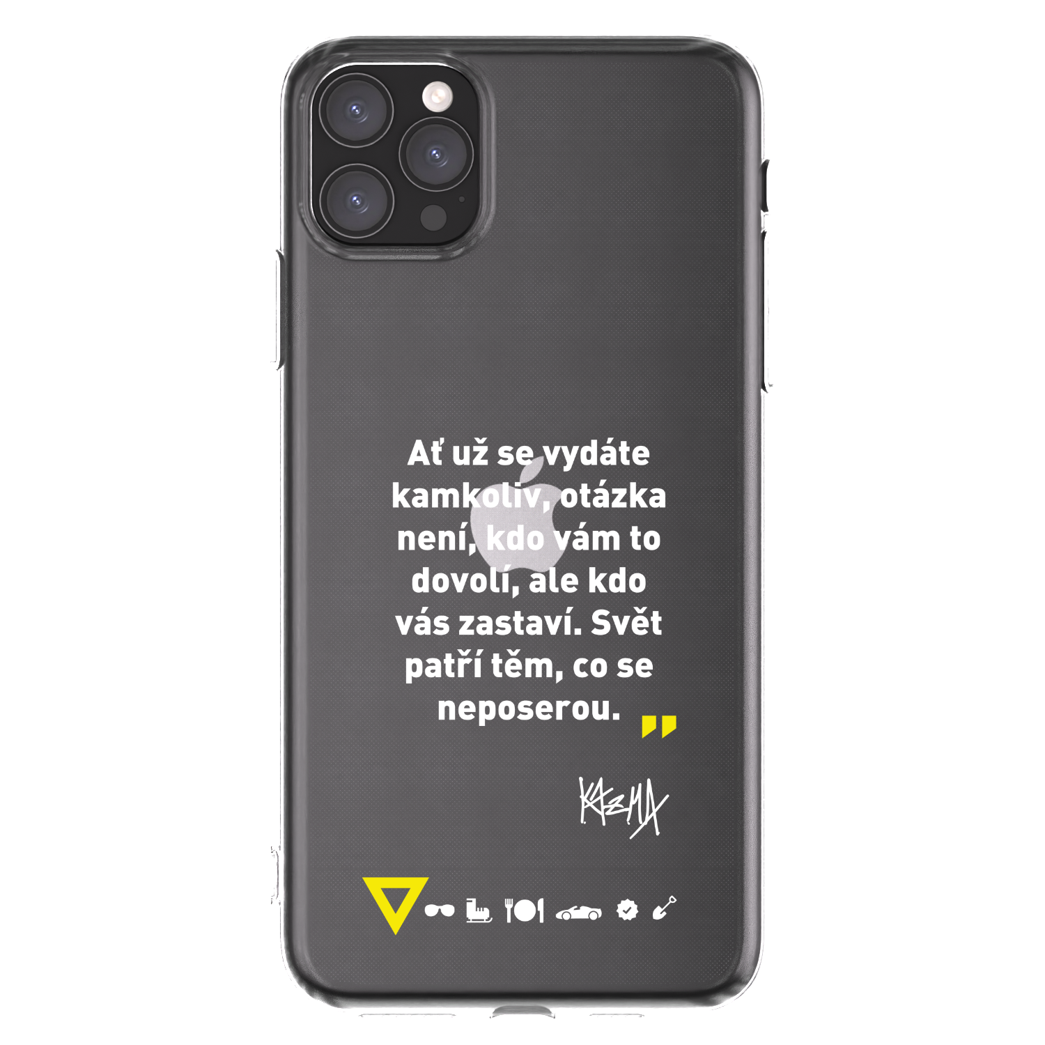 Picasee silikónový prehľadný obal pre Apple iPhone 11 Pro Max - Kazma - SVĚT PATŘÍ TĚM, CO SE NEPOSEROU