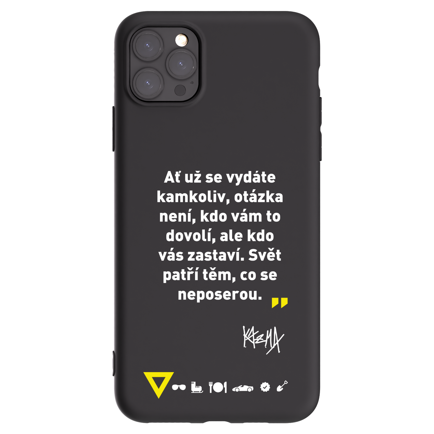 Picasee silikónový čierny obal pre Apple iPhone 11 Pro Max - Kazma - SVĚT PATŘÍ TĚM, CO SE NEPOSEROU