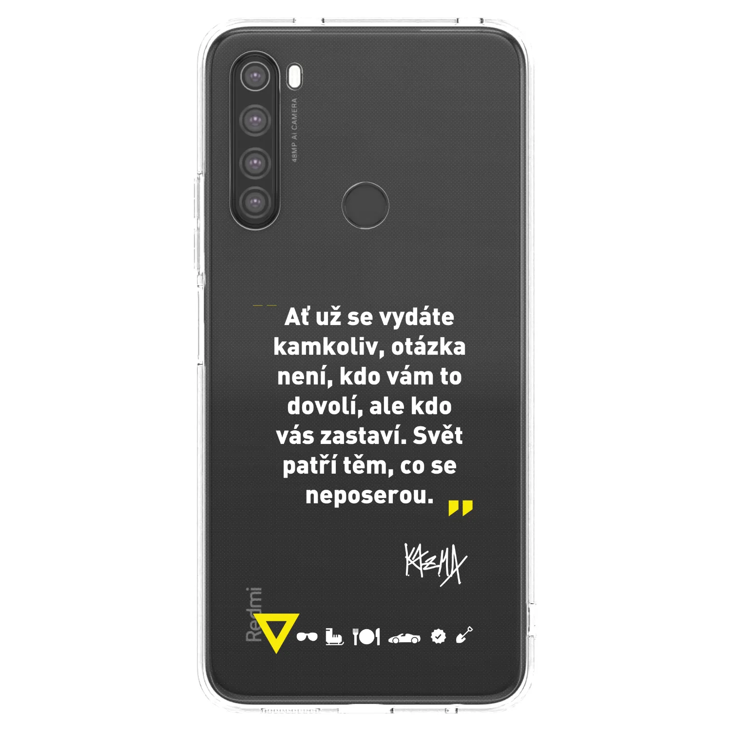Picasee silikónový prehľadný obal pre Xiaomi Redmi Note 8 - Kazma - SVĚT PATŘÍ TĚM, CO SE NEPOSEROU