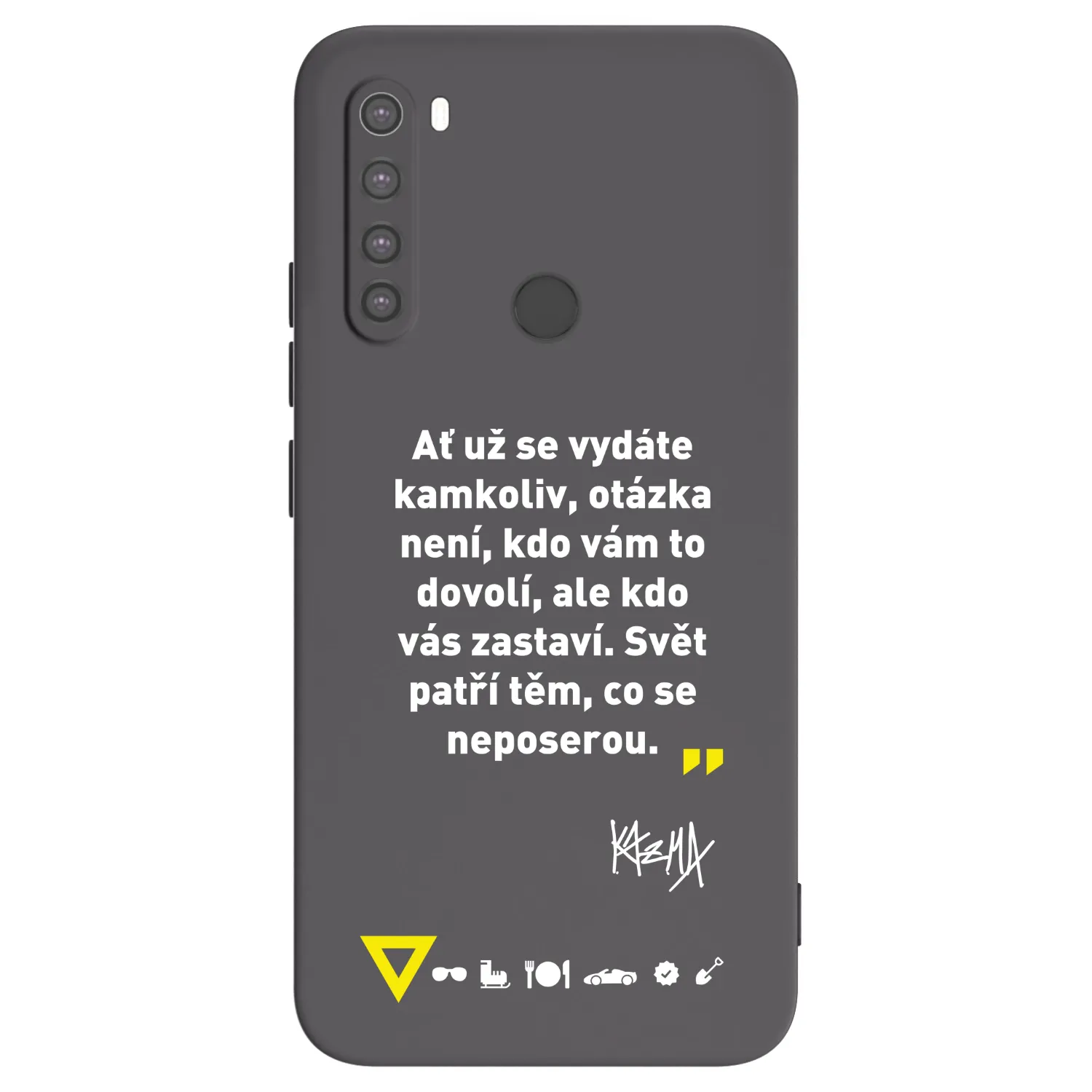 Picasee silikónový čierny obal pre Xiaomi Redmi Note 8 - Kazma - SVĚT PATŘÍ TĚM, CO SE NEPOSEROU