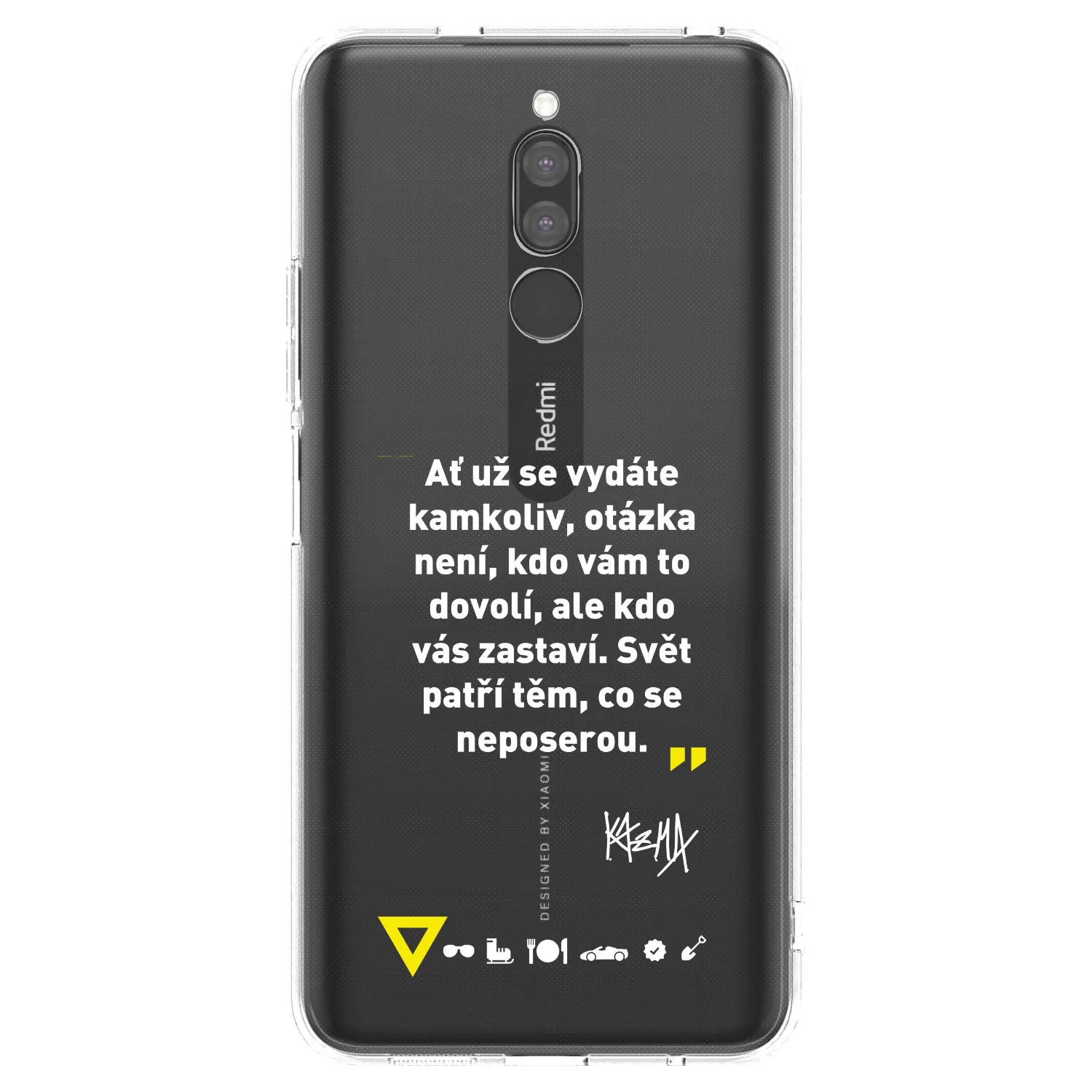 Silikónový prehľadný obal pre Xiaomi Redmi 8 - Kazma - SVĚT PATŘÍ TĚM, CO SE NEPOSEROU