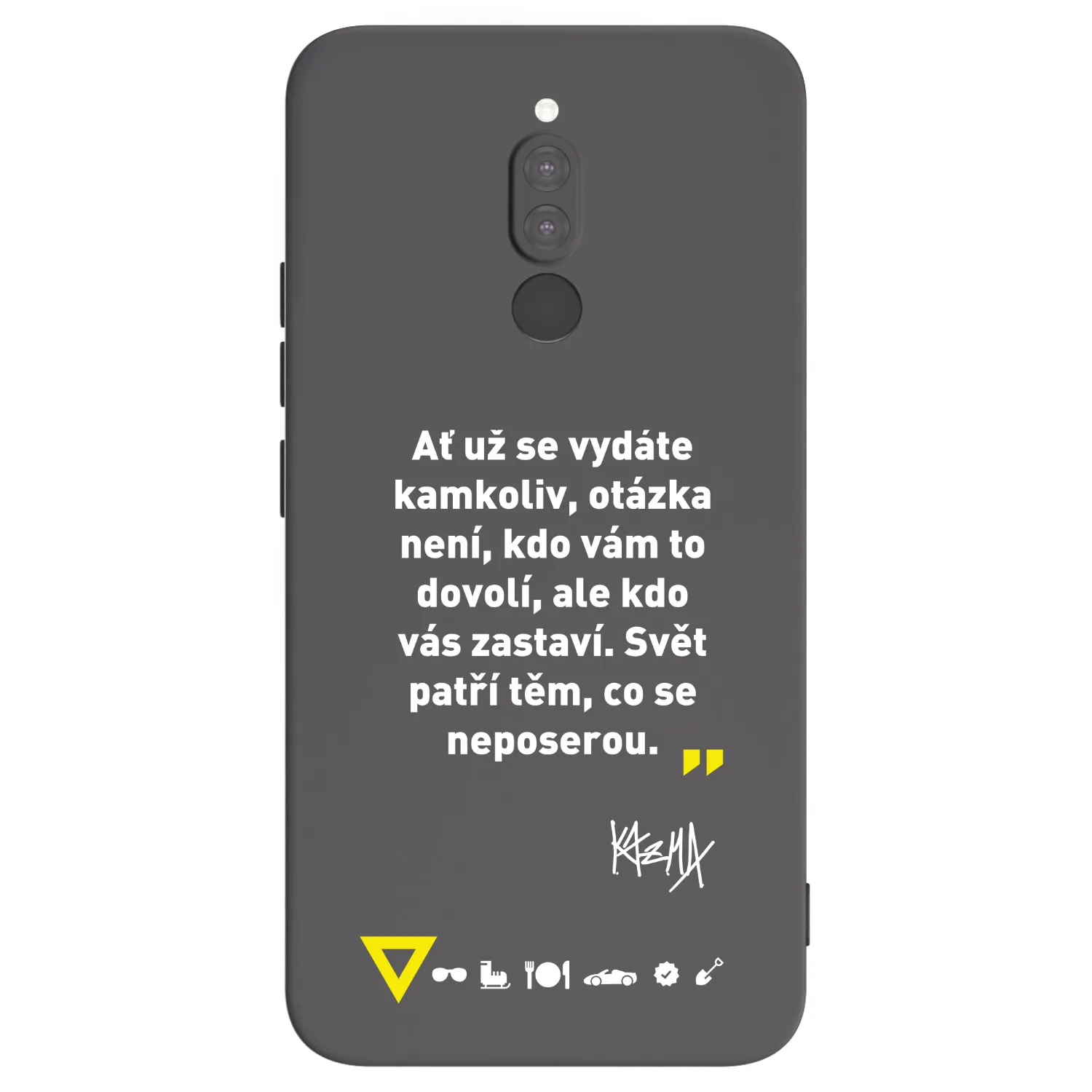 Picasee silikónový čierny obal pre Xiaomi Redmi 8 - Kazma - SVĚT PATŘÍ TĚM, CO SE NEPOSEROU