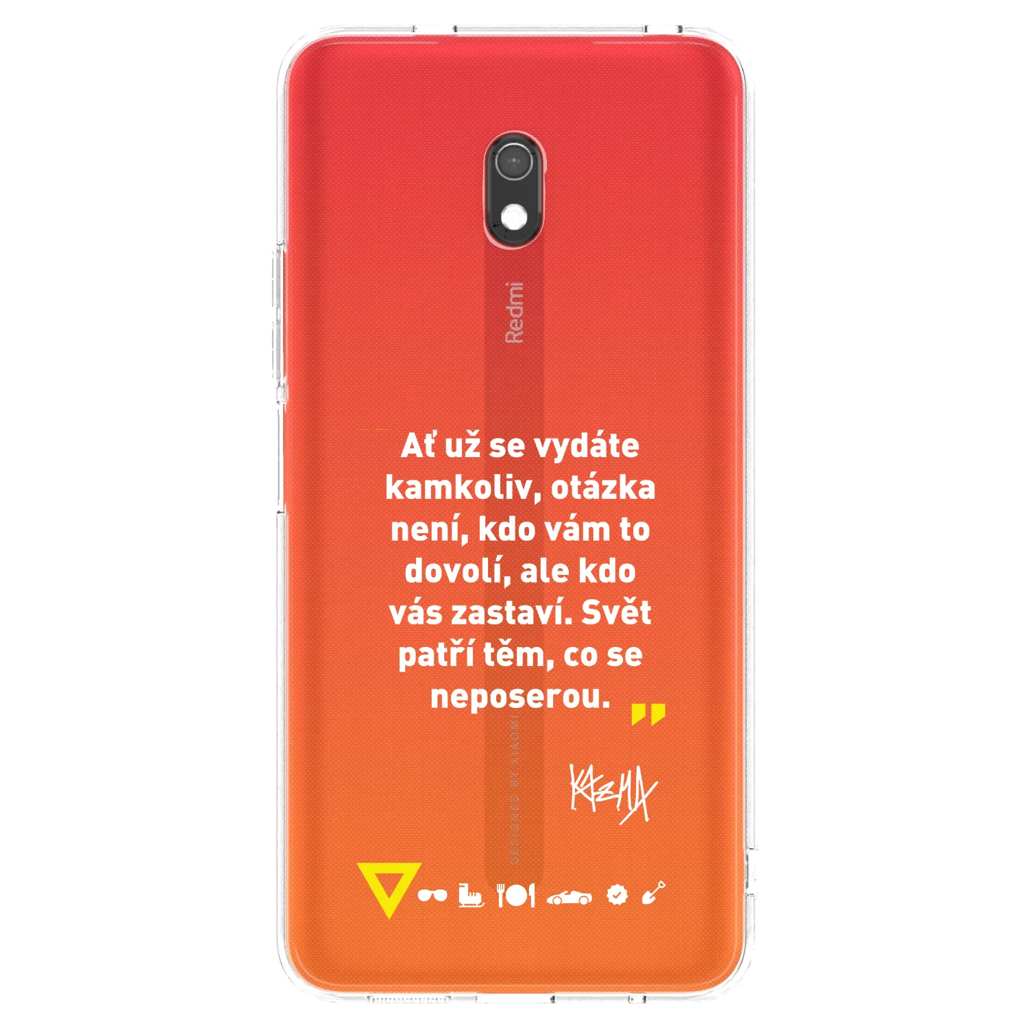 Picasee silikónový prehľadný obal pre Xiaomi Redmi 8A - Kazma - SVĚT PATŘÍ TĚM, CO SE NEPOSEROU