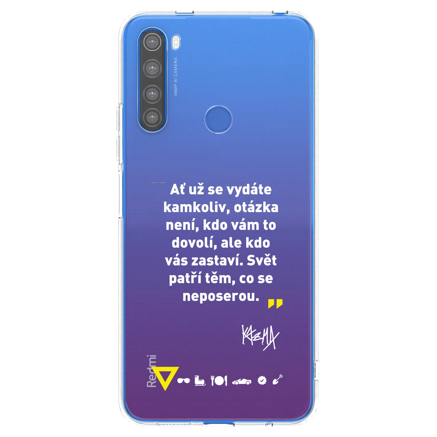 Silikónový prehľadný obal pre Xiaomi Redmi Note 8T - Kazma - SVĚT PATŘÍ TĚM, CO SE NEPOSEROU
