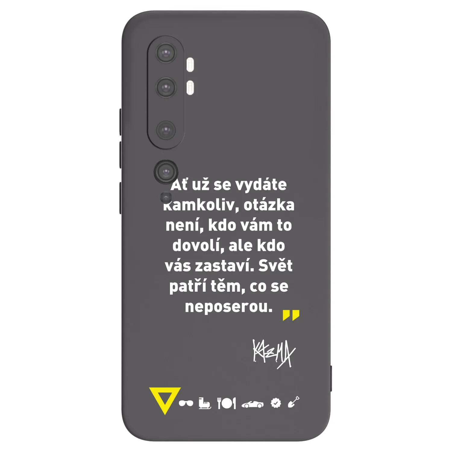 Picasee silikónový čierny obal pre Xiaomi Mi Note 10 (Pro) - Kazma - SVĚT PATŘÍ TĚM, CO SE NEPOSEROU