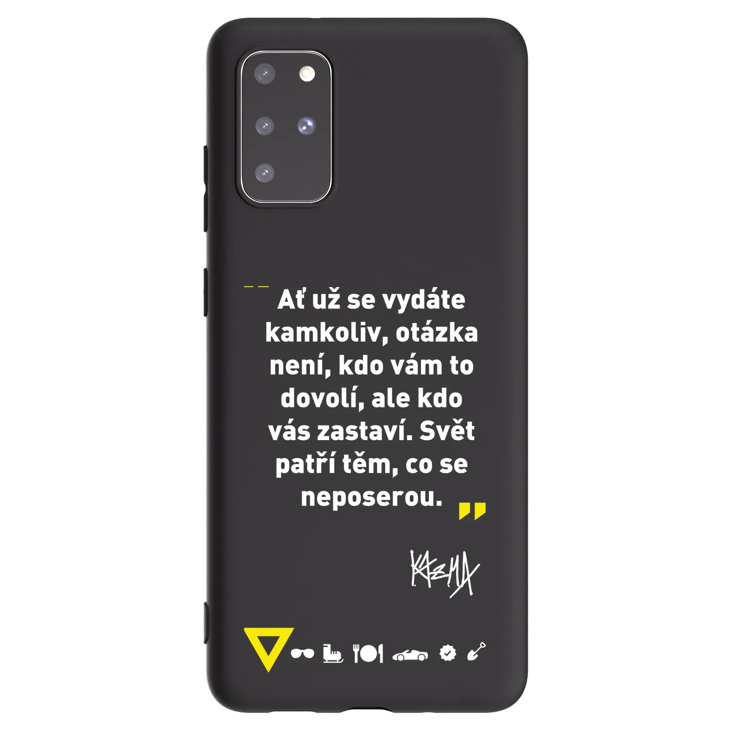 Picasee silikónový čierny obal pre Samsung Galaxy S20+ G985F - Kazma - SVĚT PATŘÍ TĚM, CO SE NEPOSEROU