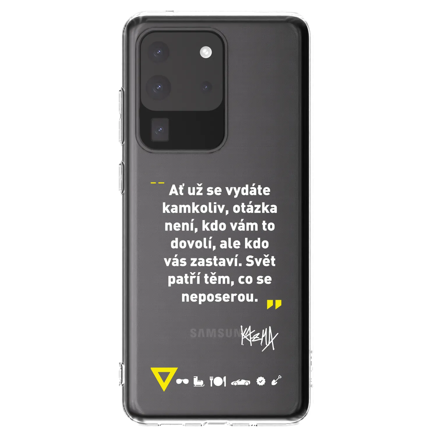 Picasee silikónový prehľadný obal pre Samsung Galaxy S20 Ultra 5G G988F - Kazma - SVĚT PATŘÍ TĚM, CO SE NEPOSEROU