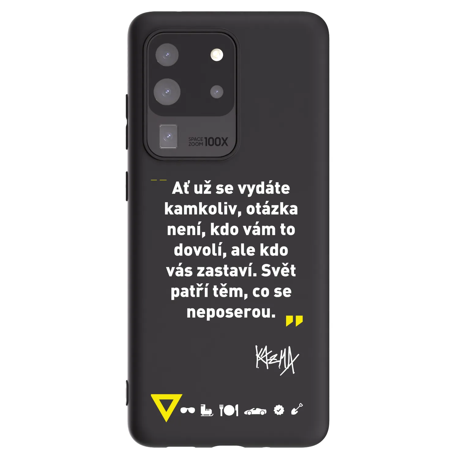 Picasee silikónový čierny obal pre Samsung Galaxy S20 Ultra 5G G988F - Kazma - SVĚT PATŘÍ TĚM, CO SE NEPOSEROU