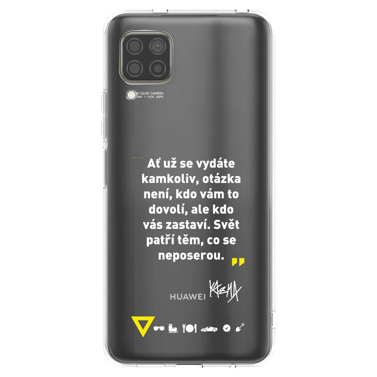 Picasee silikónový prehľadný obal pre Huawei P40 Lite - Kazma - SVĚT PATŘÍ TĚM, CO SE NEPOSEROU