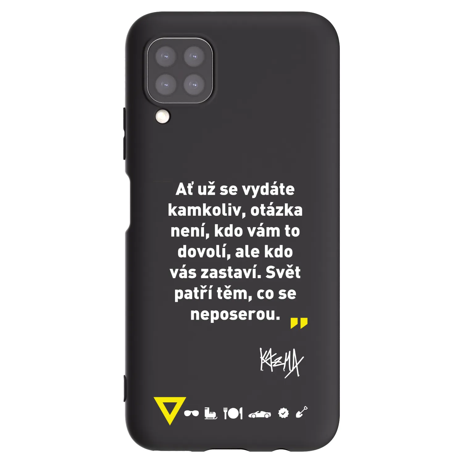 Picasee silikónový čierny obal pre Huawei P40 Lite - Kazma - SVĚT PATŘÍ TĚM, CO SE NEPOSEROU