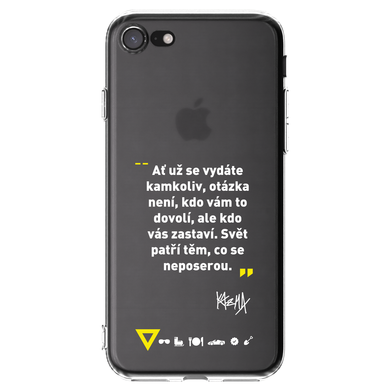 Picasee silikónový prehľadný obal pre Apple iPhone SE 2020 - Kazma - SVĚT PATŘÍ TĚM, CO SE NEPOSEROU