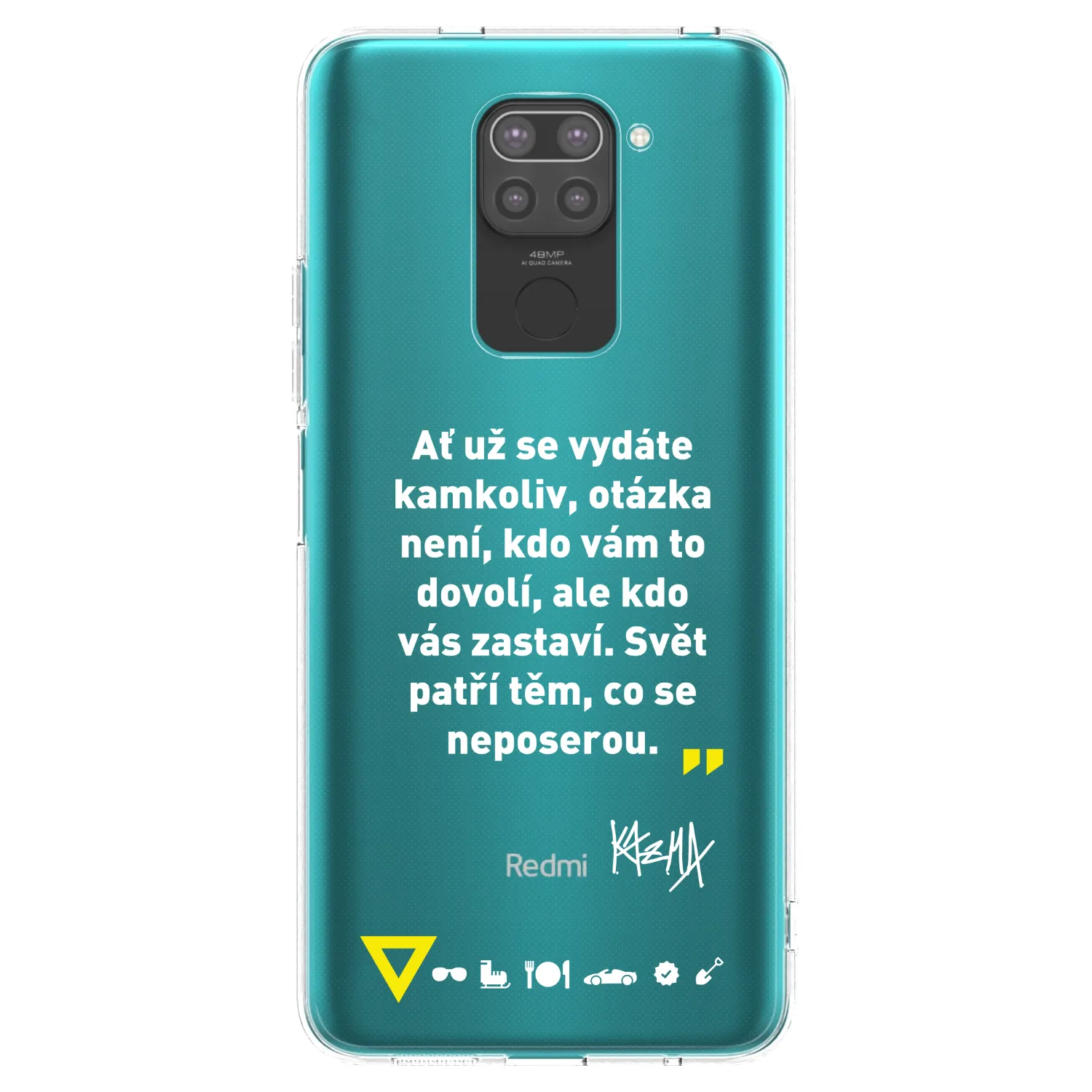 Picasee silikónový čierny obal pre Xiaomi Redmi Note 9 - Kazma - SVĚT PATŘÍ TĚM, CO SE NEPOSEROU