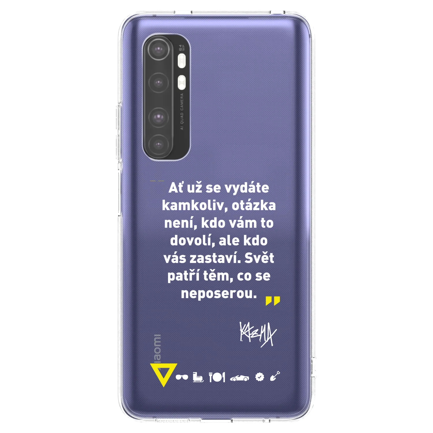 Picasee silikónový prehľadný obal pre Xiaomi Mi Note 10 Lite - Kazma - SVĚT PATŘÍ TĚM, CO SE NEPOSEROU