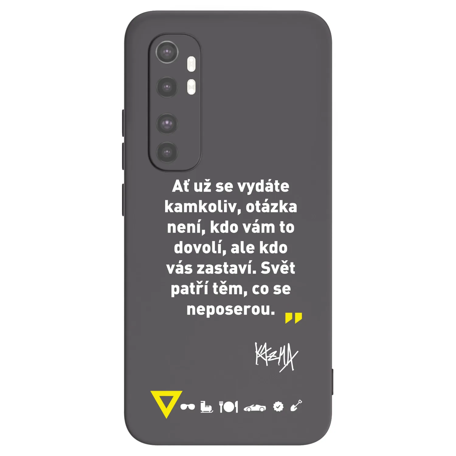 Picasee silikónový čierny obal pre Xiaomi Mi Note 10 Lite - Kazma - SVĚT PATŘÍ TĚM, CO SE NEPOSEROU
