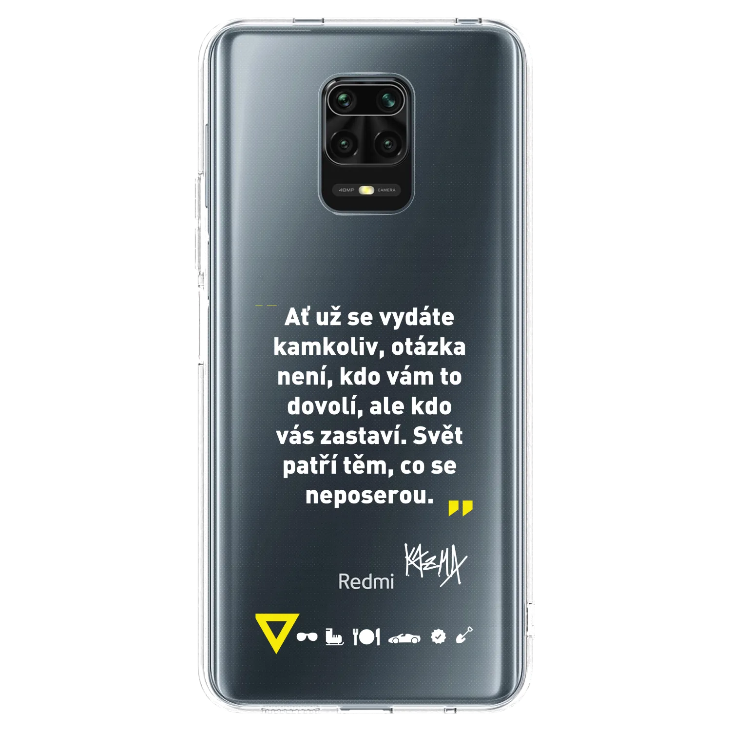 Picasee silikónový prehľadný obal pre Xiaomi Redmi Note 9S - Kazma - SVĚT PATŘÍ TĚM, CO SE NEPOSEROU