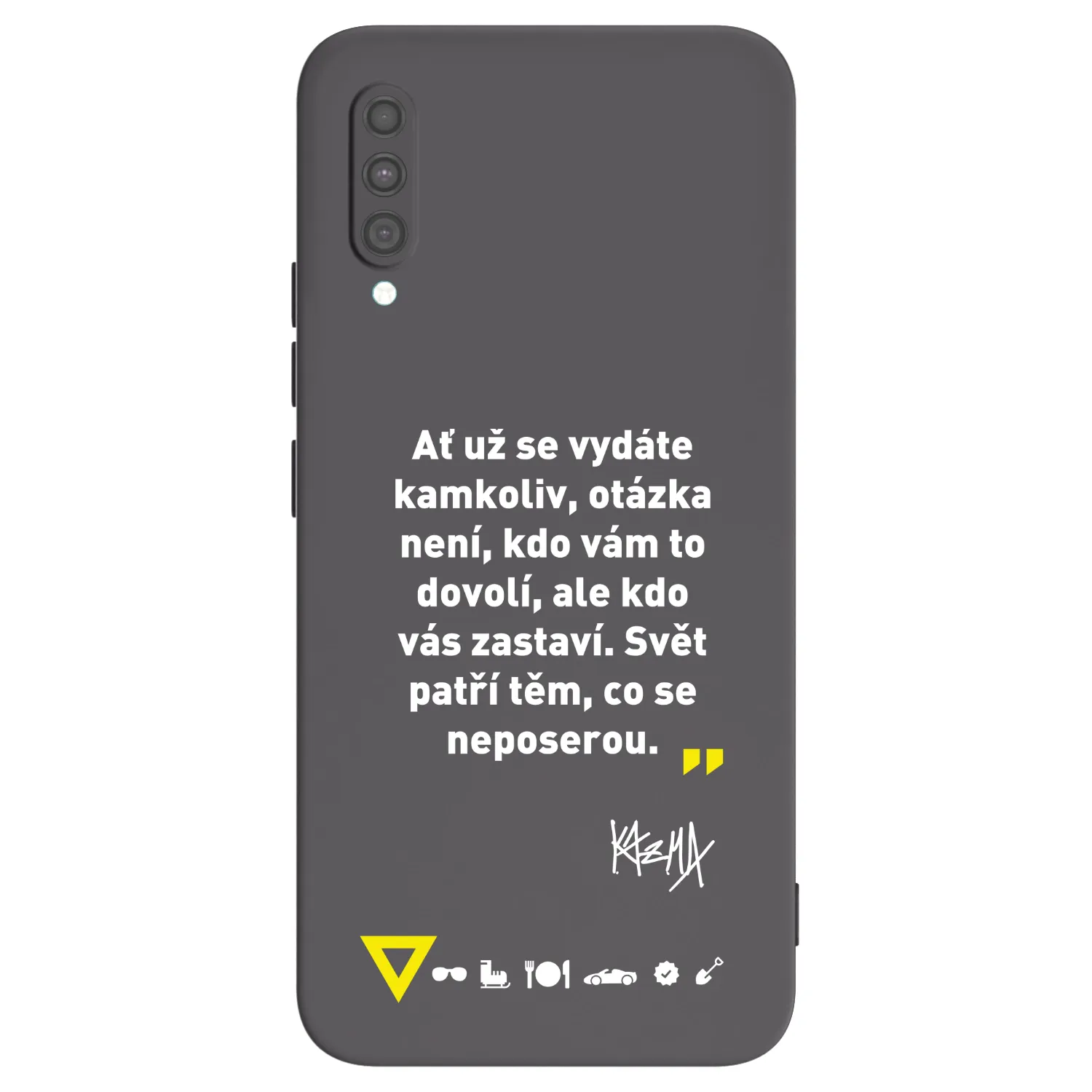 Picasee silikónový čierny obal pre Samsung Galaxy A30s A307F - Kazma - SVĚT PATŘÍ TĚM, CO SE NEPOSEROU