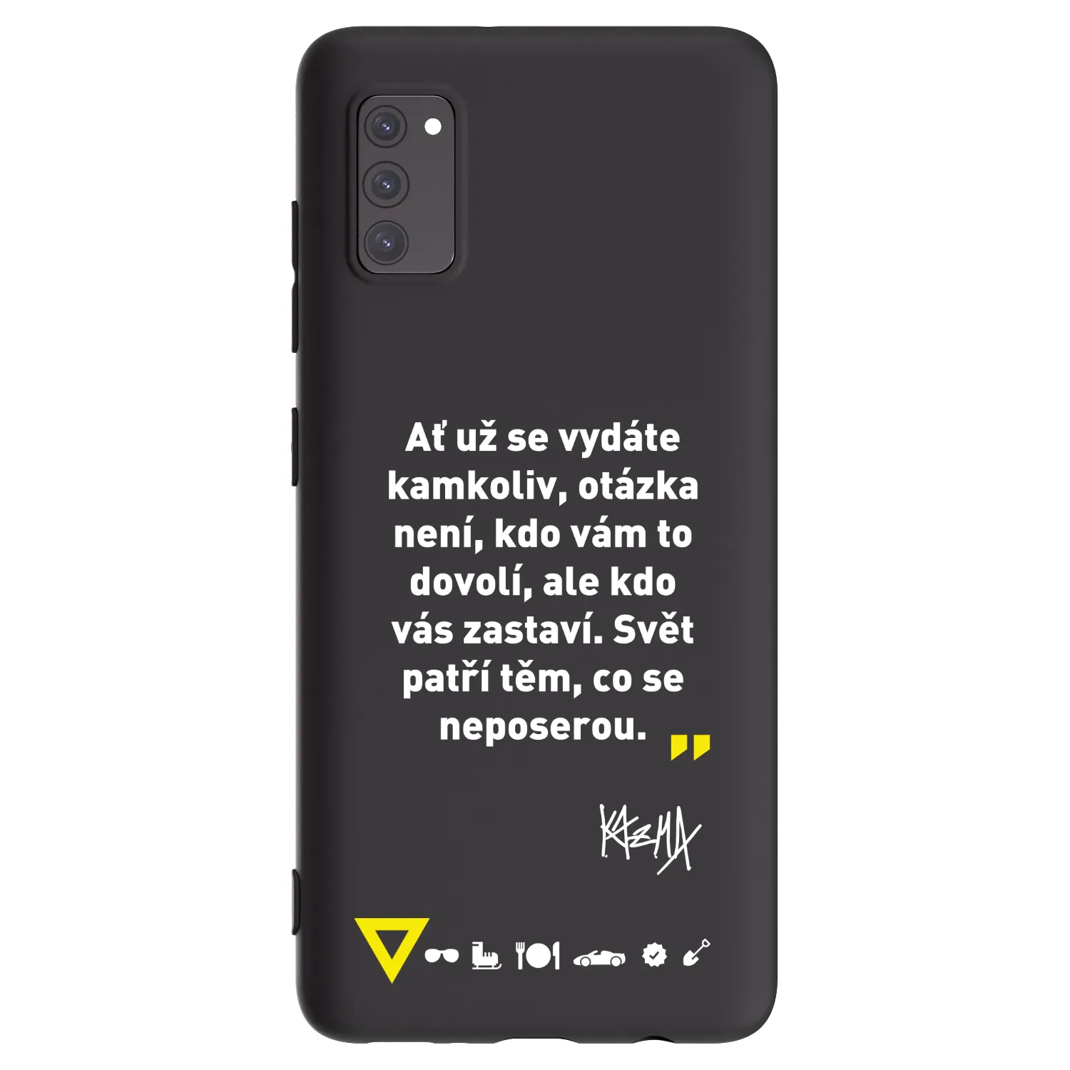 Picasee silikónový čierny obal pre Samsung Galaxy A41 A415F - Kazma - SVĚT PATŘÍ TĚM, CO SE NEPOSEROU