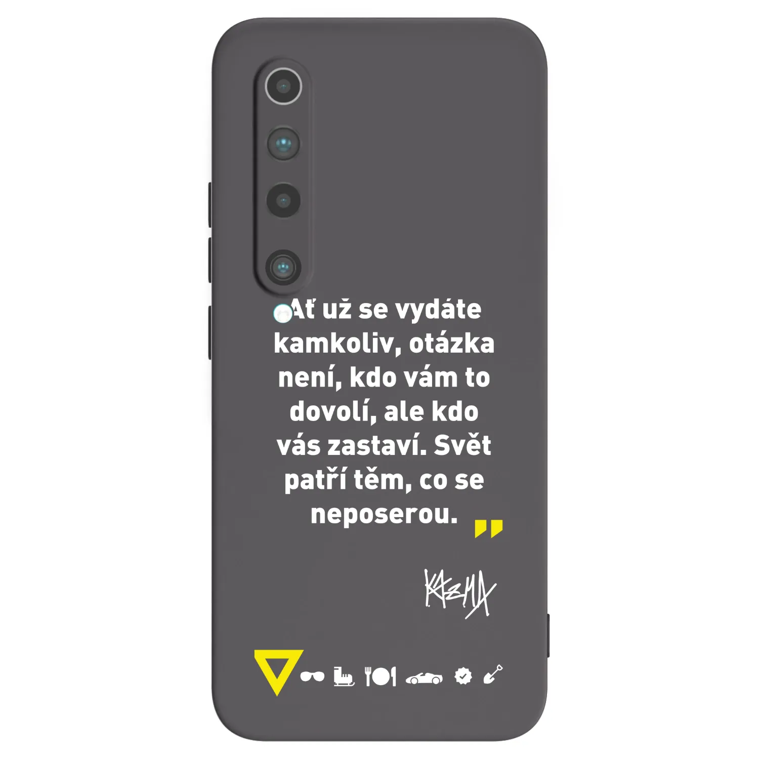 Picasee silikónový čierny obal pre Xiaomi Mi 10 - Kazma - SVĚT PATŘÍ TĚM, CO SE NEPOSEROU