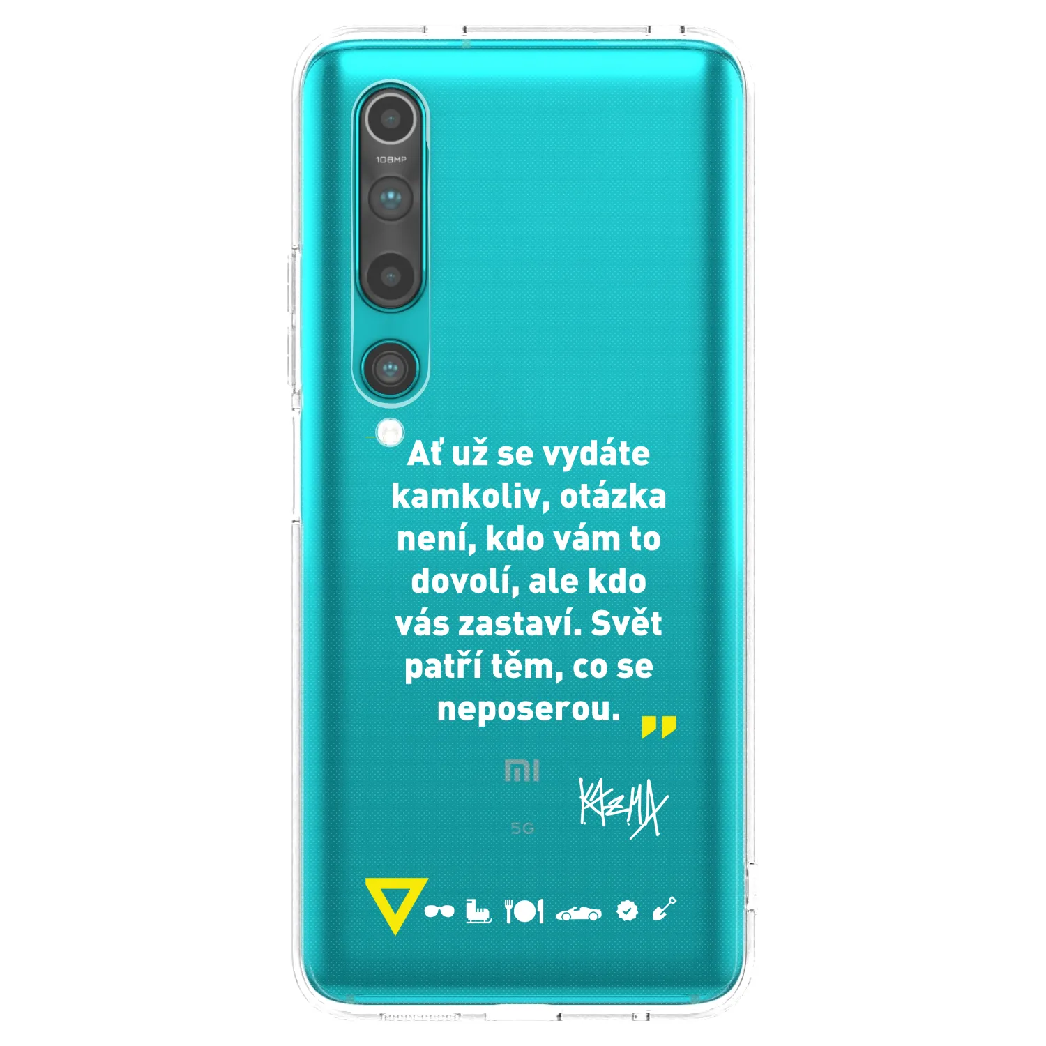 Picasee silikónový prehľadný obal pre Xiaomi Mi 10 - Kazma - SVĚT PATŘÍ TĚM, CO SE NEPOSEROU