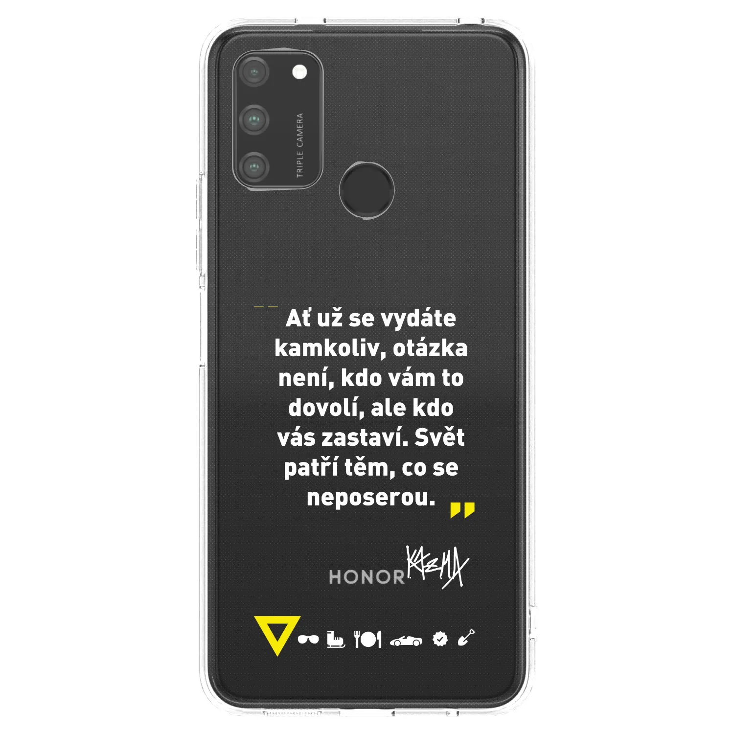 Picasee silikónový prehľadný obal pre Honor 9A - Kazma - SVĚT PATŘÍ TĚM, CO SE NEPOSEROU