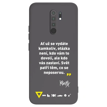 Picasee silikónový čierny obal pre Xiaomi Redmi 9 - Kazma - SVĚT PATŘÍ TĚM, CO SE NEPOSEROU